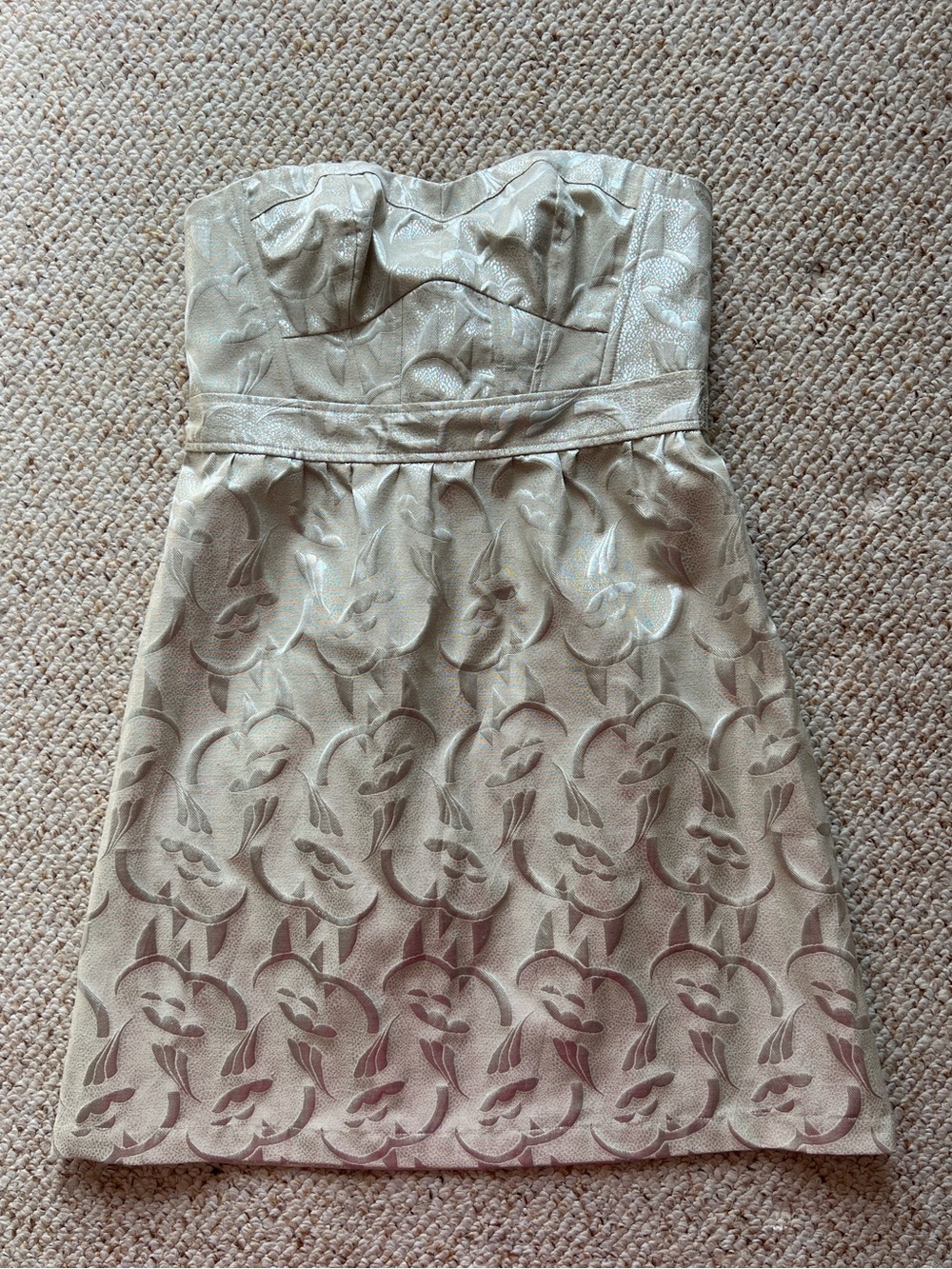 American Eagle Outfitters Ivory Shimmery Brocade Dress